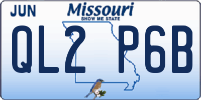 MO license plate QL2P6B