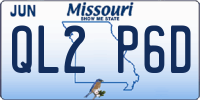 MO license plate QL2P6D