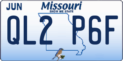 MO license plate QL2P6F