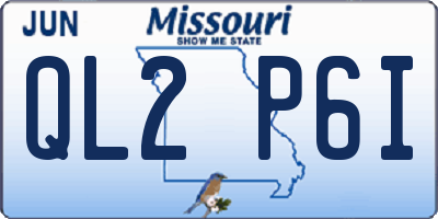 MO license plate QL2P6I