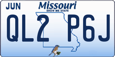 MO license plate QL2P6J