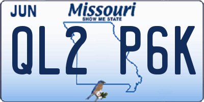 MO license plate QL2P6K