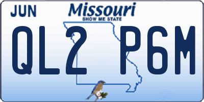 MO license plate QL2P6M