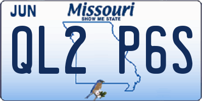MO license plate QL2P6S