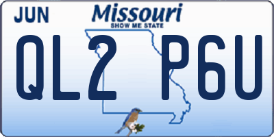 MO license plate QL2P6U