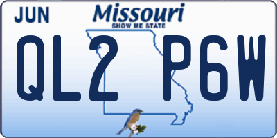 MO license plate QL2P6W
