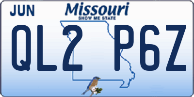 MO license plate QL2P6Z
