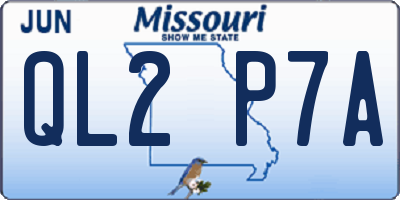 MO license plate QL2P7A