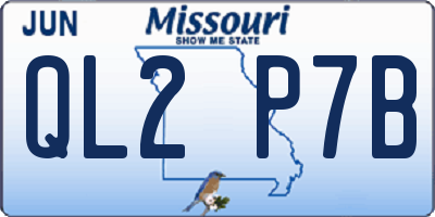 MO license plate QL2P7B