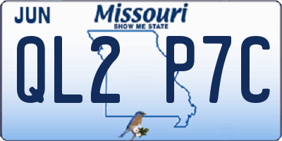 MO license plate QL2P7C