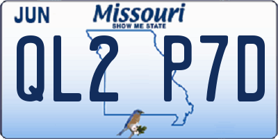 MO license plate QL2P7D