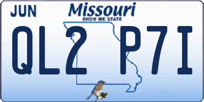 MO license plate QL2P7I