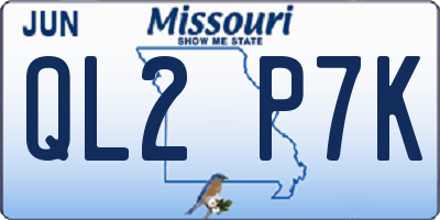 MO license plate QL2P7K