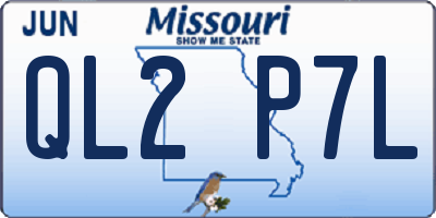 MO license plate QL2P7L