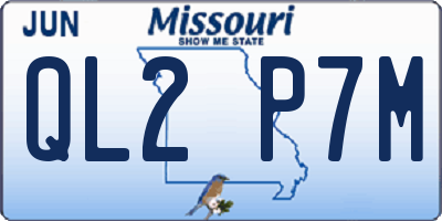 MO license plate QL2P7M