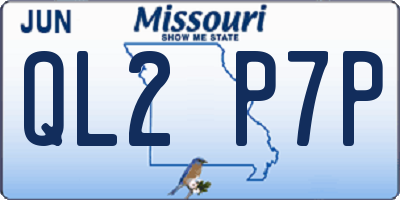 MO license plate QL2P7P