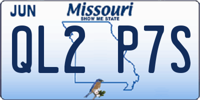 MO license plate QL2P7S