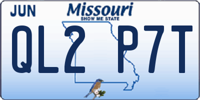MO license plate QL2P7T
