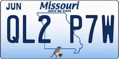 MO license plate QL2P7W