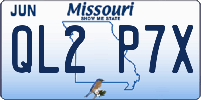 MO license plate QL2P7X