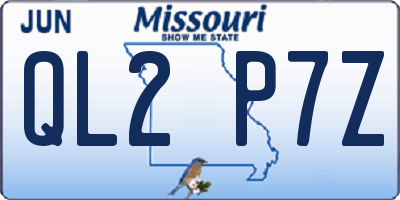 MO license plate QL2P7Z