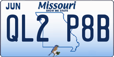 MO license plate QL2P8B