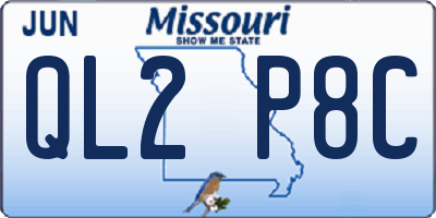 MO license plate QL2P8C