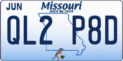 MO license plate QL2P8D