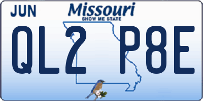 MO license plate QL2P8E