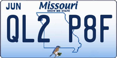 MO license plate QL2P8F