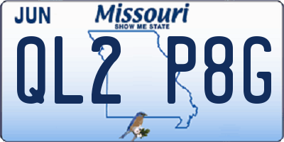 MO license plate QL2P8G