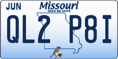 MO license plate QL2P8I