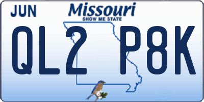 MO license plate QL2P8K