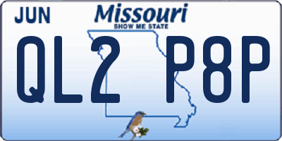 MO license plate QL2P8P