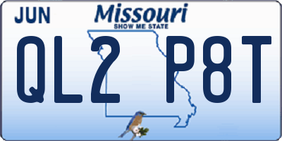 MO license plate QL2P8T