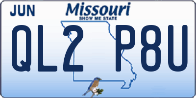 MO license plate QL2P8U