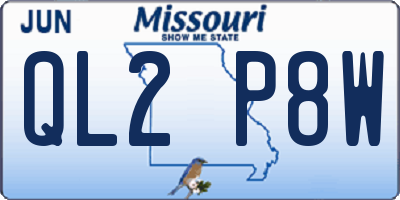 MO license plate QL2P8W