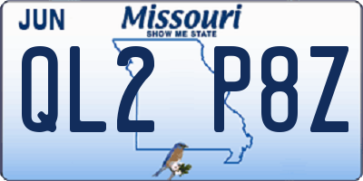 MO license plate QL2P8Z