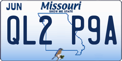 MO license plate QL2P9A