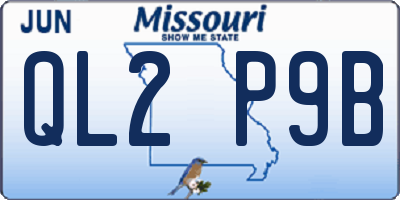 MO license plate QL2P9B