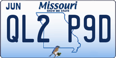 MO license plate QL2P9D