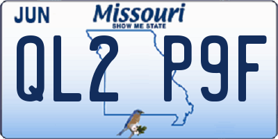 MO license plate QL2P9F