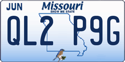 MO license plate QL2P9G