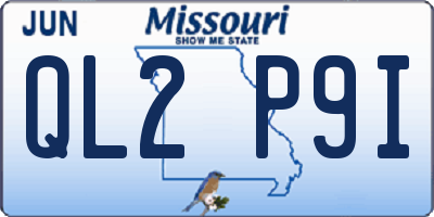 MO license plate QL2P9I
