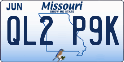 MO license plate QL2P9K