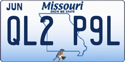 MO license plate QL2P9L
