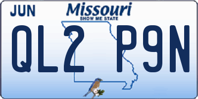 MO license plate QL2P9N