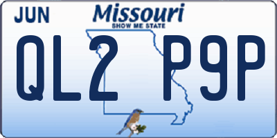 MO license plate QL2P9P