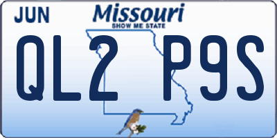 MO license plate QL2P9S