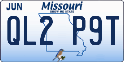 MO license plate QL2P9T